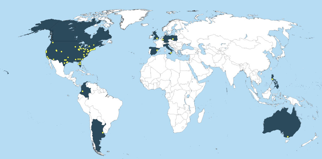 Map of PERT BPA-CTEPH Alliance Members